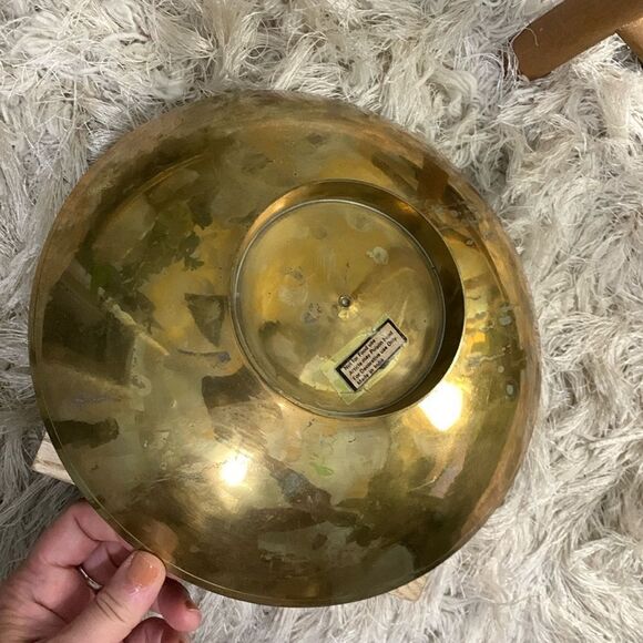 Vintage Kingfisher Enamel & Brass Bird Dish Decor Made In India - Picture 11 of 17